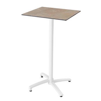 Mesa Alta De Jardín De 60 X 60 Cm, Inclinable Laminada En Taupe Beige, Opéra - Oviala