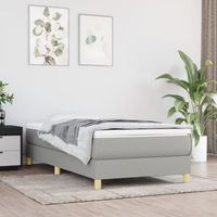cama individual  cama box spring  cama para adultos con colchon tela gris claro 90x190 cm cfw673115