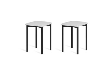 Pack 2 taburetes 45 cm  asiento blanco estructura negro