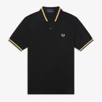 fred perry mens single tipped fred perry polo shirt - blackchampagne - 38 s