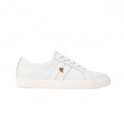 lauren ralph lauren para mujer 802830937006 zapatillas de piel revestida janson ii blanco 365 plano cordones casual