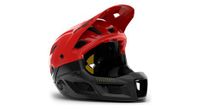 casco con mentonera desmontable met parachute mcr mips rojo negro