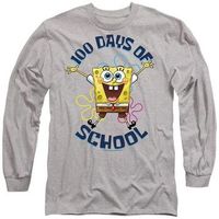 spongebob squarepants camiseta manga larga 100 days of school para mujer