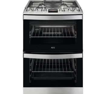 AEG CGB6130ACM 60 cm Gas Cooker - Stainless Steel & Black, Stainless Steel