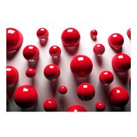 papel pintado 3d - red balls 150x105 cm