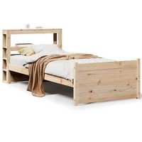 estructura de cama con cabecero madera maciza pino 75x190 cm vidaxl