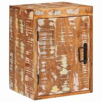mesita de noche  armario de noche  mesa de noche marron 35 x 33 x 48 cm madera maciza recuperada