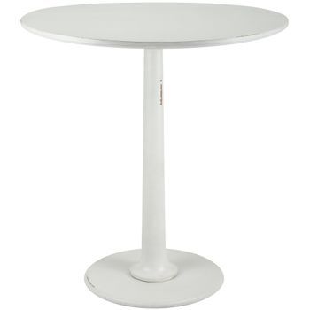 Mesa Auxiliar Morristown Madera Blanco Antiguo Ø 70 Cm Clp