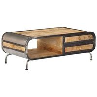 mesa de centro de diseno moderno con cajones 100 x 50 x 35 cm madera de mango y hierro dec036921