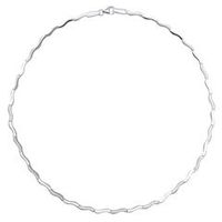cadena moderno de plata curvada mate brillante