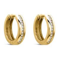 8 quilates pendientes de aro de oro amarillo con circonita
