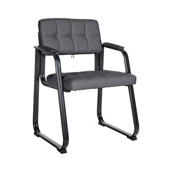 Silla con patas de metal y asiento en Simil cuero Gris