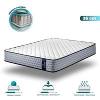 colchon viscoelastico y muelles ensacados flow 6700 hybrid 90x190 multicapa altura 26cm firmeza alta
