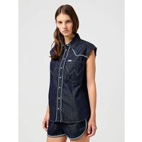 wrangler camisa 112362615 sleeveless-denim dark para mujer