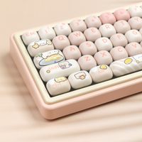 mog-teclas pbt dye-sub juego grande de teclas oso pan para teclado mecanico 7u alice diseno dividido wooting hi75 personalizado
