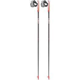 Leki Bastón Marcha Nórdica Flash Carbon Antracita Oscuro-rojo Neón-blanco 125 - Un Par
