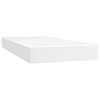 Colchón Individual | Colchón De Cama | Colchón De Muelles Ensacados Cuero Sintético Blanco 90x200x20cm