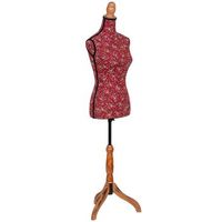 maniqui de madera y espuma con tela roja 375x24x168 cm