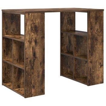 Escritorio | Mesa De Trabajo Roble Ahumado 90 X 50 X 75 Cm Madera De Ingeniería