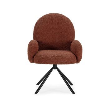 Sillón Giratorio Con Brazos Tapizado Textil Cómodo Y Moderno