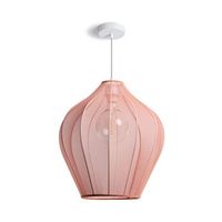 lampara colgante metal y tela ayla m rosa empolvado
