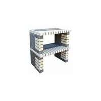 modulo encimera larck - modulo encimera simple construido con ladrillo blanco y cemento refractario - 85x54x86cm
