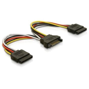 Cable DeLOCK Power SATA 15pin a 2x SATA HDD 0,15 m