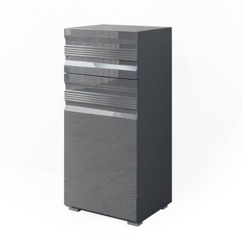 Armario De Baño Mediano Fredd Antracita Alto Brillo 36.4 X 79 Cm Vicco