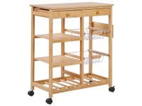 carrito de cocina  bambu marron claro