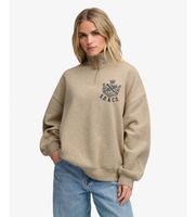 superdry para mujer w2012716a sudadera con media cremallera country club beige xl casual algodon