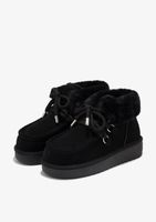 botas nordic mid fur black - negro