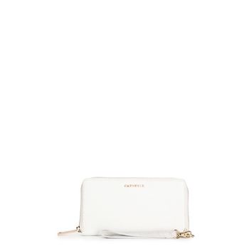 cartera de mujer de piel con cremallera y asa extraíble white taglia unica