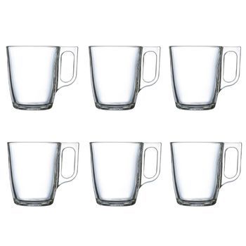 Caja 6 Mugs Vidrio 25cl Luminarc Nuevo - Transparente Apto Microondas