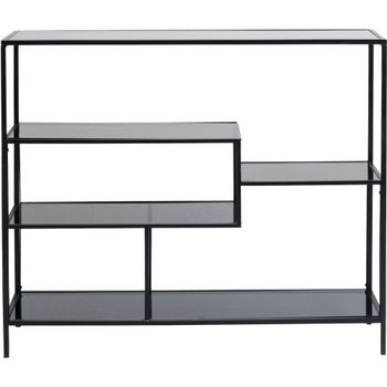 Estantería 100x115 en acero negro y vidriera