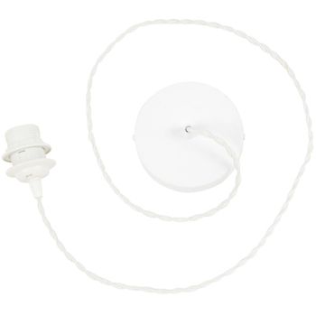 Cable para lámpara de techo trenzado blanco L.120 cm