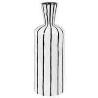 jarron de dolomita blanca con estrias negras alt 34 cm