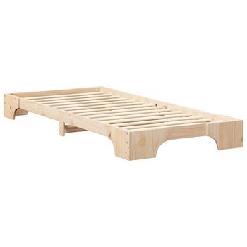 Estructura De Cama Marrón 100 X 210 Cm Madera