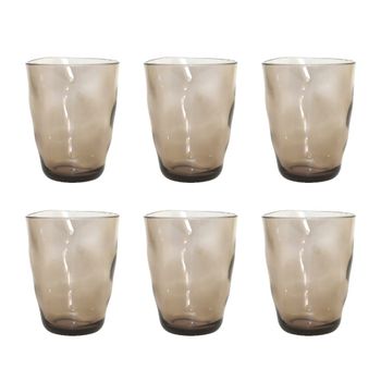 Vasos de agua marrones en acrílico - lote de 6