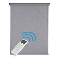 estor motorizado enrollable opaco blackout automatico con bateria motor y mando premium gris plata 160x250 cm