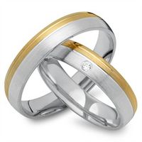 alianzas 14 quilates oro amarillo-blanco con diamante