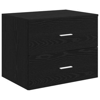 Mueble De Baño Montado En La Pared Roble Negro Vidaxl