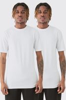 pack de 2 camisetas tall ajustadas al musculo blanco