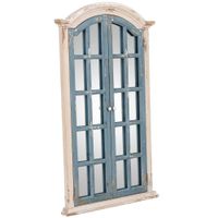 espejo de pared de madera blanco y azul 725x7x1215h cm