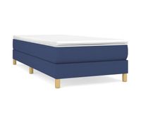 estructura de cama box spring tela azul 90x200 cm