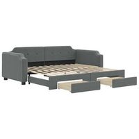 sofa cama  cama para adultos nido con cajones tela gris oscuro 100x200 cm