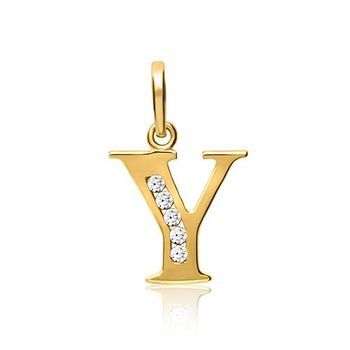 8k colgante letra y de oro con circonita