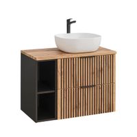 mueble lavabo individual 80cm 2 nichos tableros de melamina y mdf