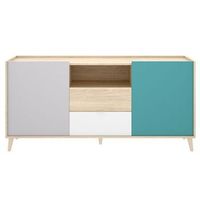aparador nova 2 puertas con 2 cajones multicolor 75x155x43 cm