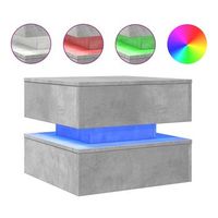 mesa de centromesa auxiliarmesa de cafe con luces led gris hormigon 50x50x40 cm