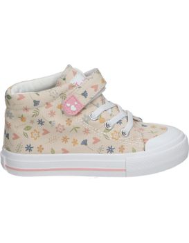 Zapatillas Altas Para Niña Ñakos 7040 Beige Con Dibujos 27